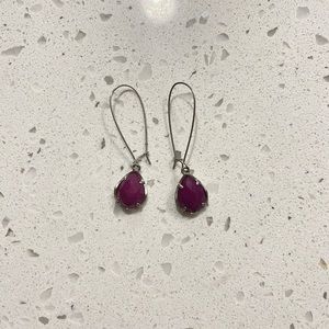 Kendra Scott drop earrings. Purple and silver